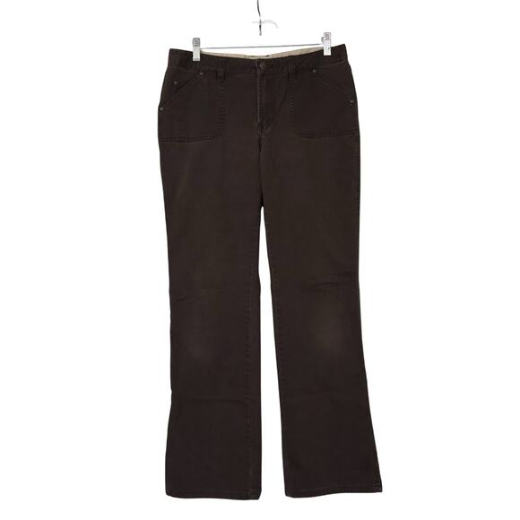 Vintage Old Navy Brown Low Rise Bootcut Pants 4 Cotton y2k Uniform Academia - Picture 1 of 8